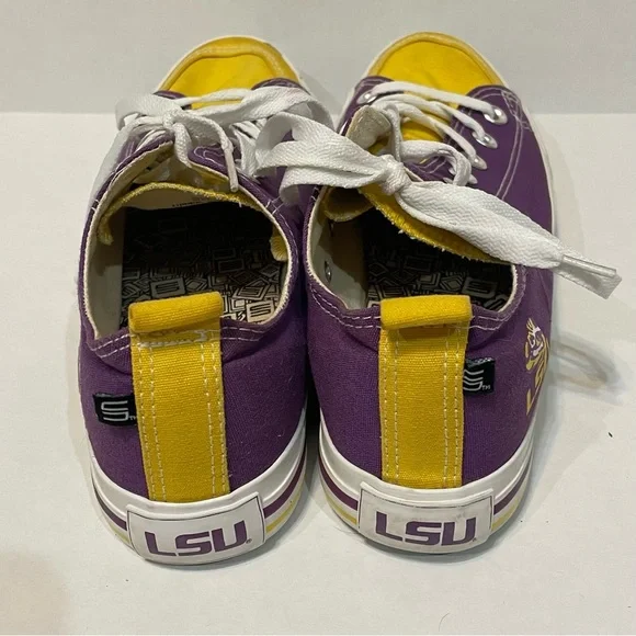 LSU Tigers Skicks Unisex Sneaker Shoes Purple Yellow Low Top Lace Up Woman Sz 8M - Picture 4 of 7